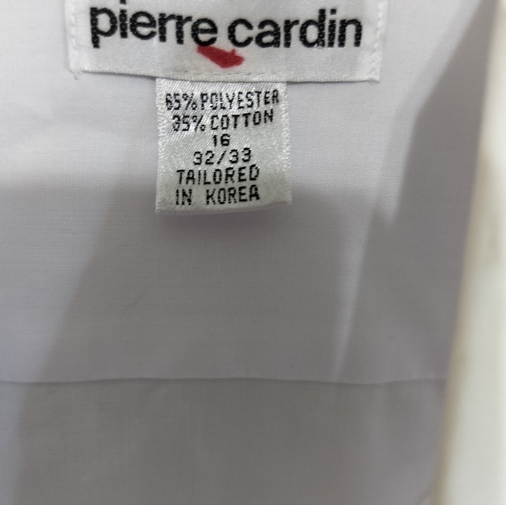 (M72) Pierre Cardin White Pleated Tuxedo Shirts Size 16 /32-33 - Large - Picture 9 of 11